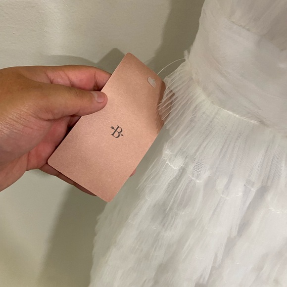 Anthropologie Mac Duggal Kylie Strapless Ruffle Wedding Dress‎ Gown Maxi Sz 6 - Picture 5 of 9